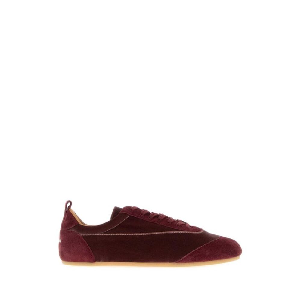 Jil Sander Women Tyrian Purple Velvet And Suede Etage Sneakers